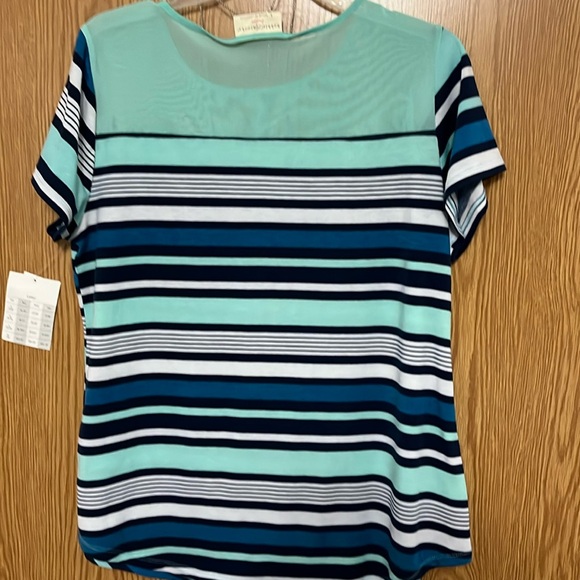 Bobbie Brooks NWT navy & teal top size large - Picture 5 of 6
